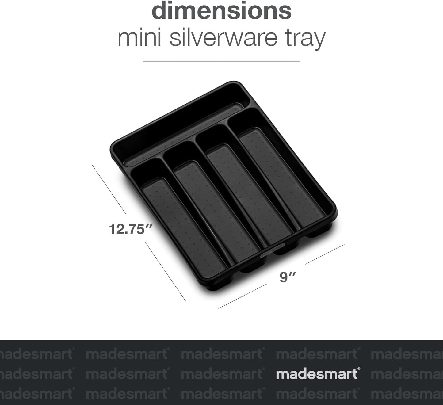 Small Silverware Tray, Compact 5 Compartment Flatware Organizer for Forks, Knives & Spoons