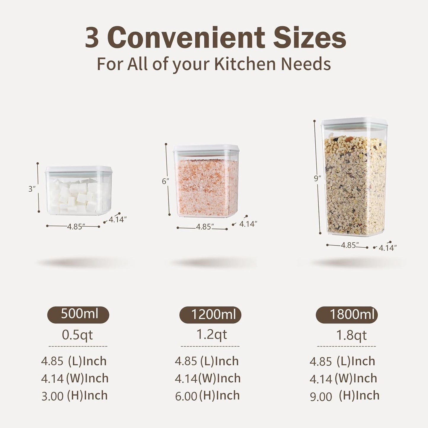 Pop Airtight Food Storage Containers Set with Lids
