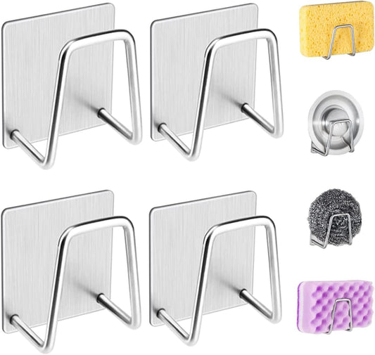 4Pcs Premium Sink Sponge Holder for Kitchen Sink Caddy Brush