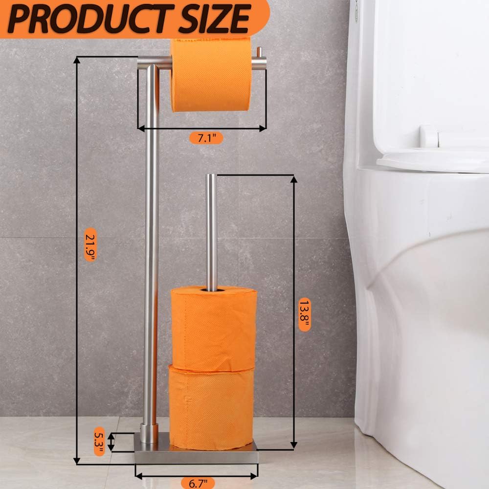 GERZWY Toilet Paper Holder Free Standing with Reserve