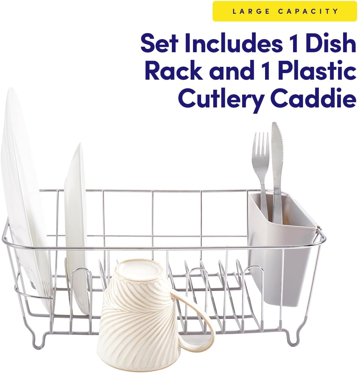 Dish Drying Rack & Cutlery Holder 2 Piece Set