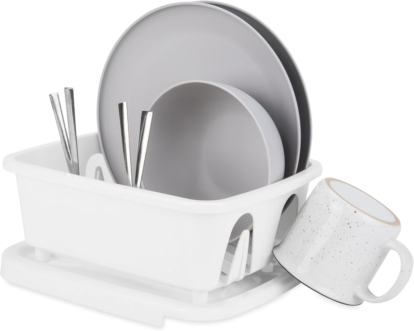 RV Mini Dish Drainer & Tray - Features a Sloped Drain Tray Design