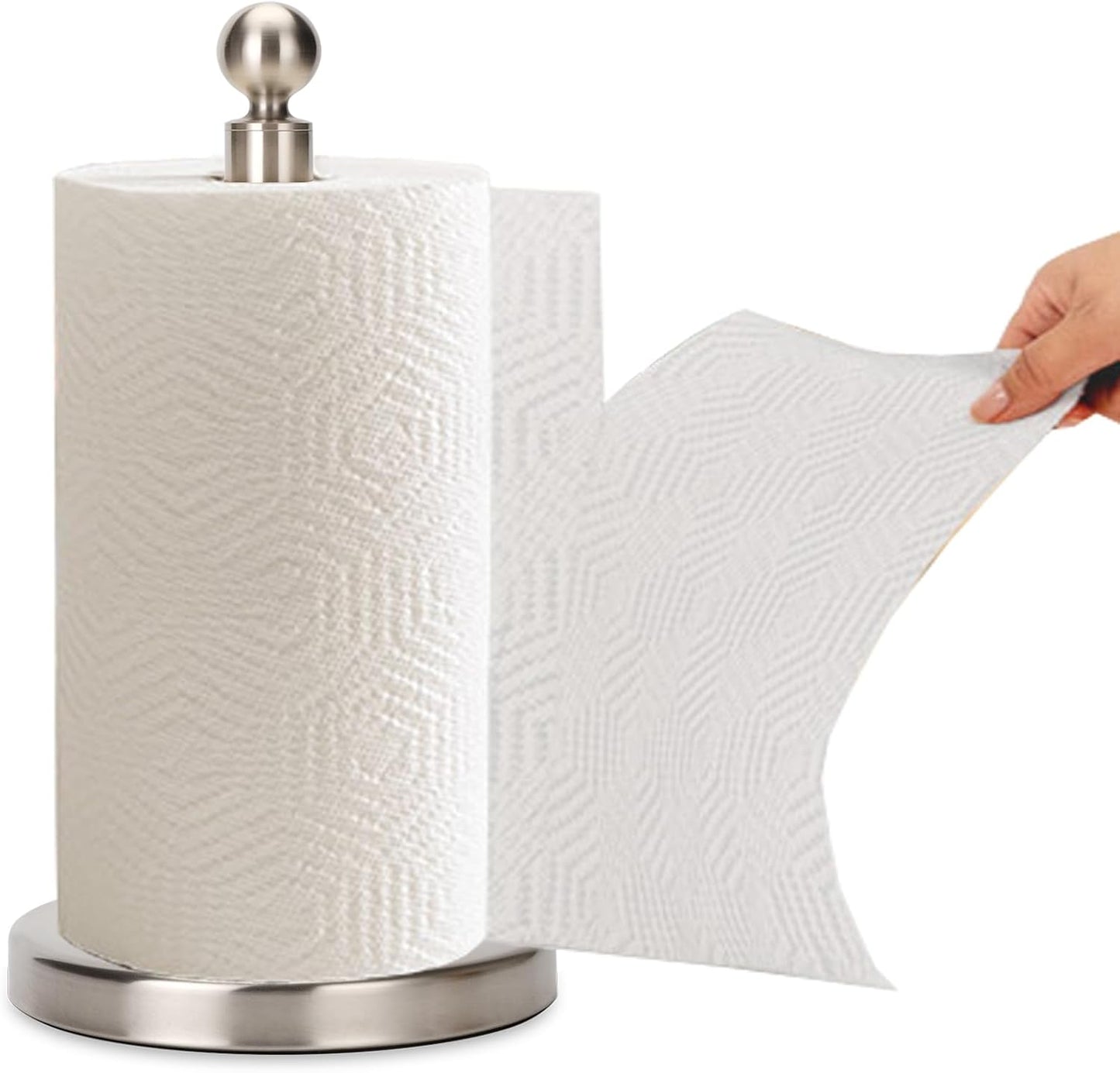 Paper Towel Holder Countertop, Standing Paper Towel Roll Holder for Kitchen Bathroom