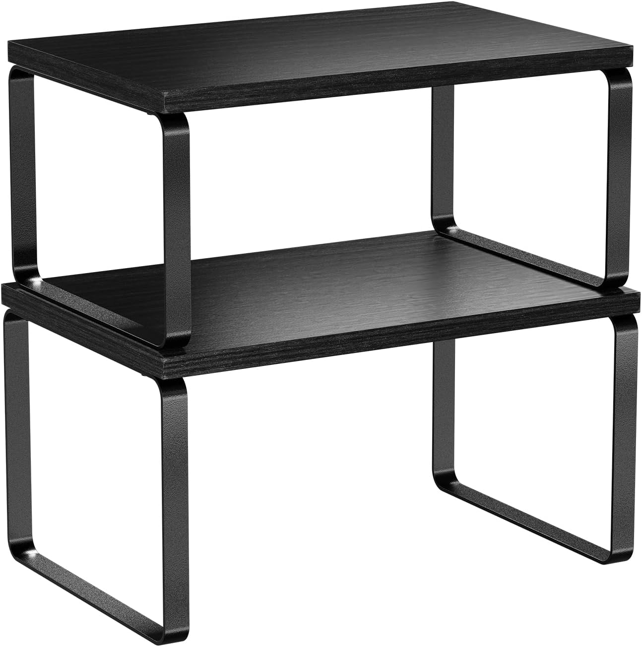Cabinet Organizer Shelf, Set of 2 Stackable Kitchen Counter Shelves