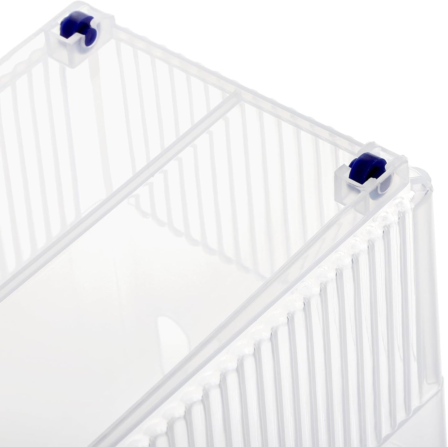 3 Pack Freezer Organizer Bins with Wheels, Clear Plastic Pantry Storage Organizer with Handle