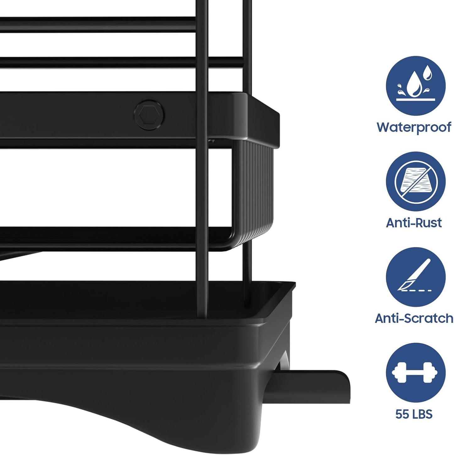 2-Tier Large Dish Drying Rack for Kitchen Counter with Drainboard and Cutlery Holder