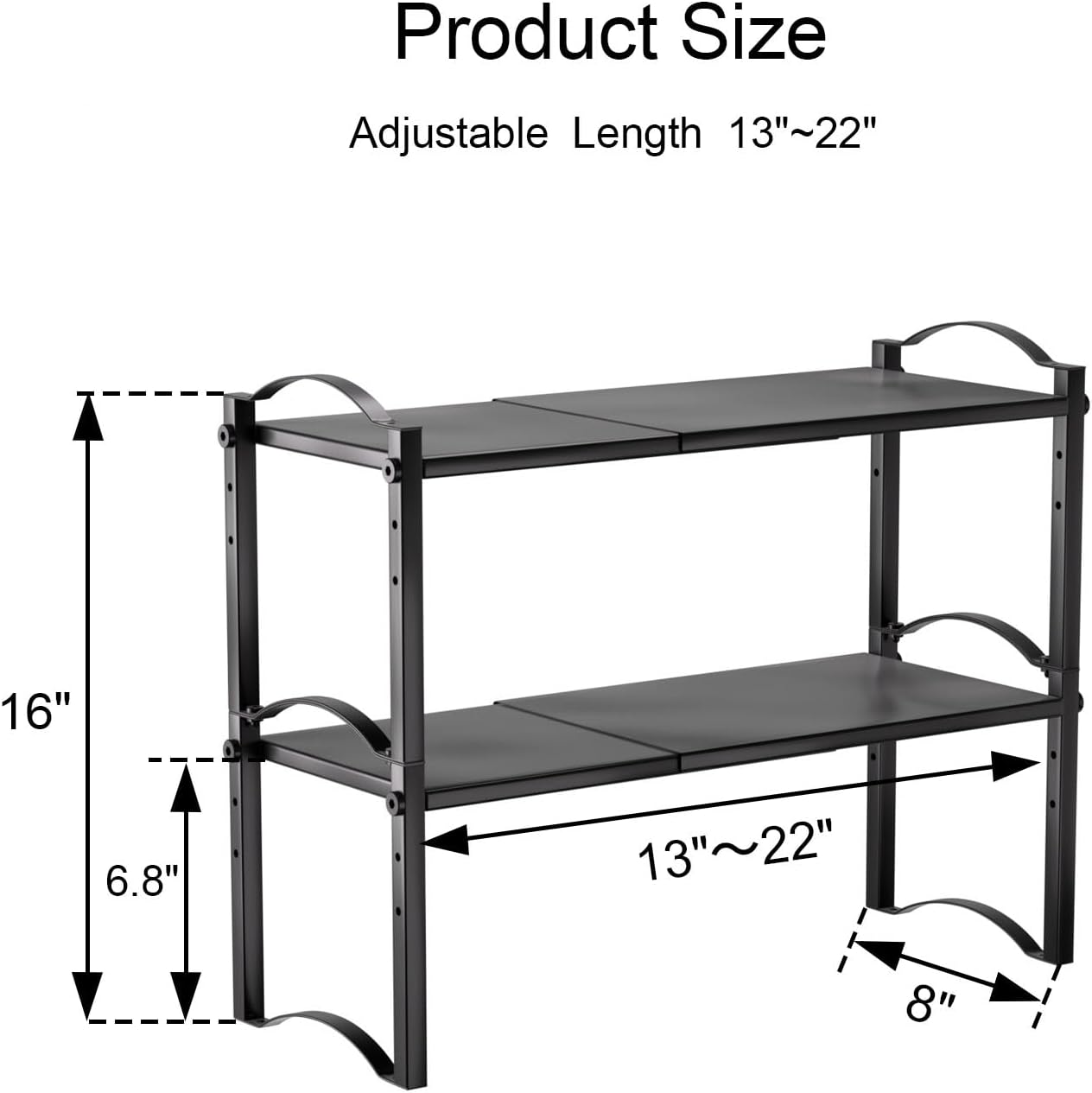 Thickened 2 Pack Expandable Cabinet Organizer Shelves
