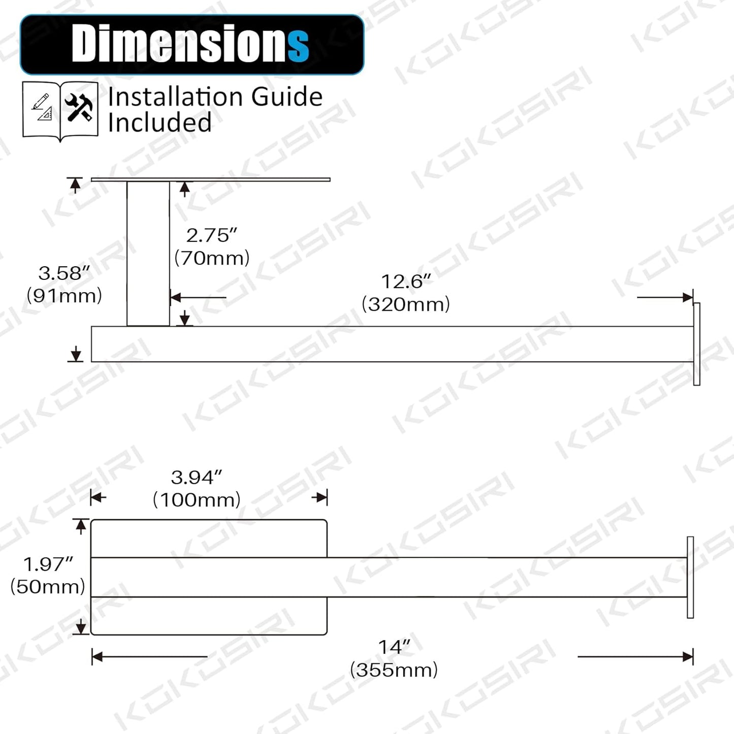 Paper Towel Holder Self-Adhesive Bar Under Cabinet