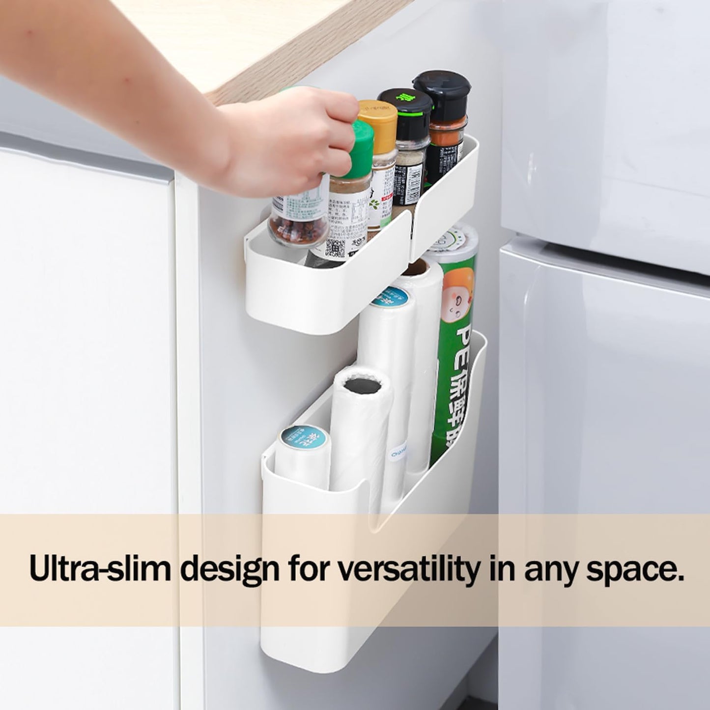 Adhesive Cabinet Door Organizer Storage 4 Pack
