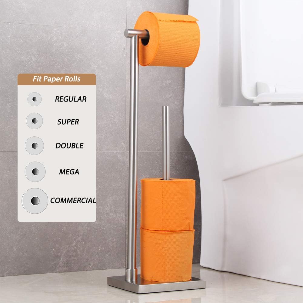 GERZWY Toilet Paper Holder Free Standing with Reserve