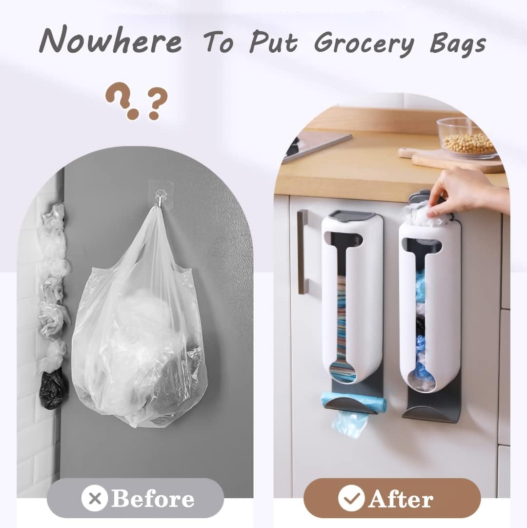 Kitchen Grocery Bags holder Wall Mount Plastic Bags Organizer Kitchen Plastic Grocery Bags Dispenser Old Bags Saver to The Wall or Cabinet