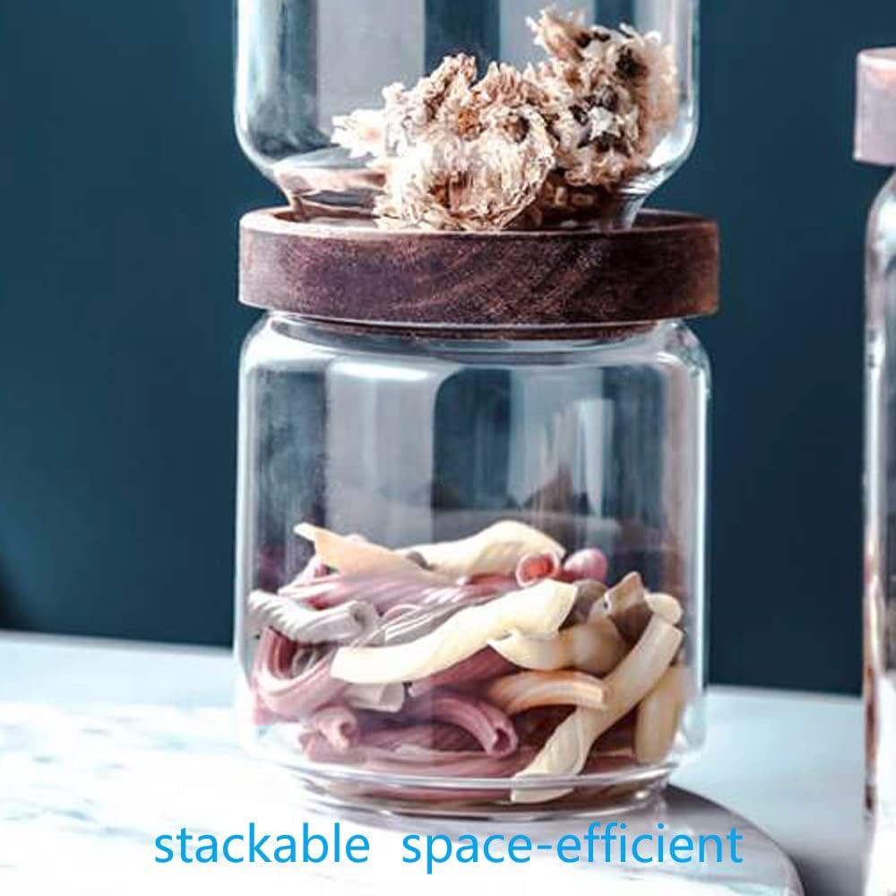 Set of 5 Kitchen Canisters,Thick, Stackable, Natural Style,Cookie