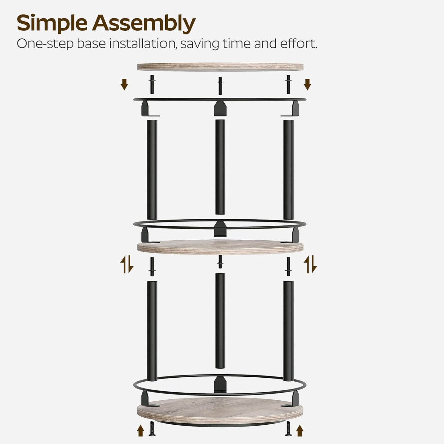 3-Tier Lazy Susan Organizer, Rotating Spice Rack, Spinning Organizer