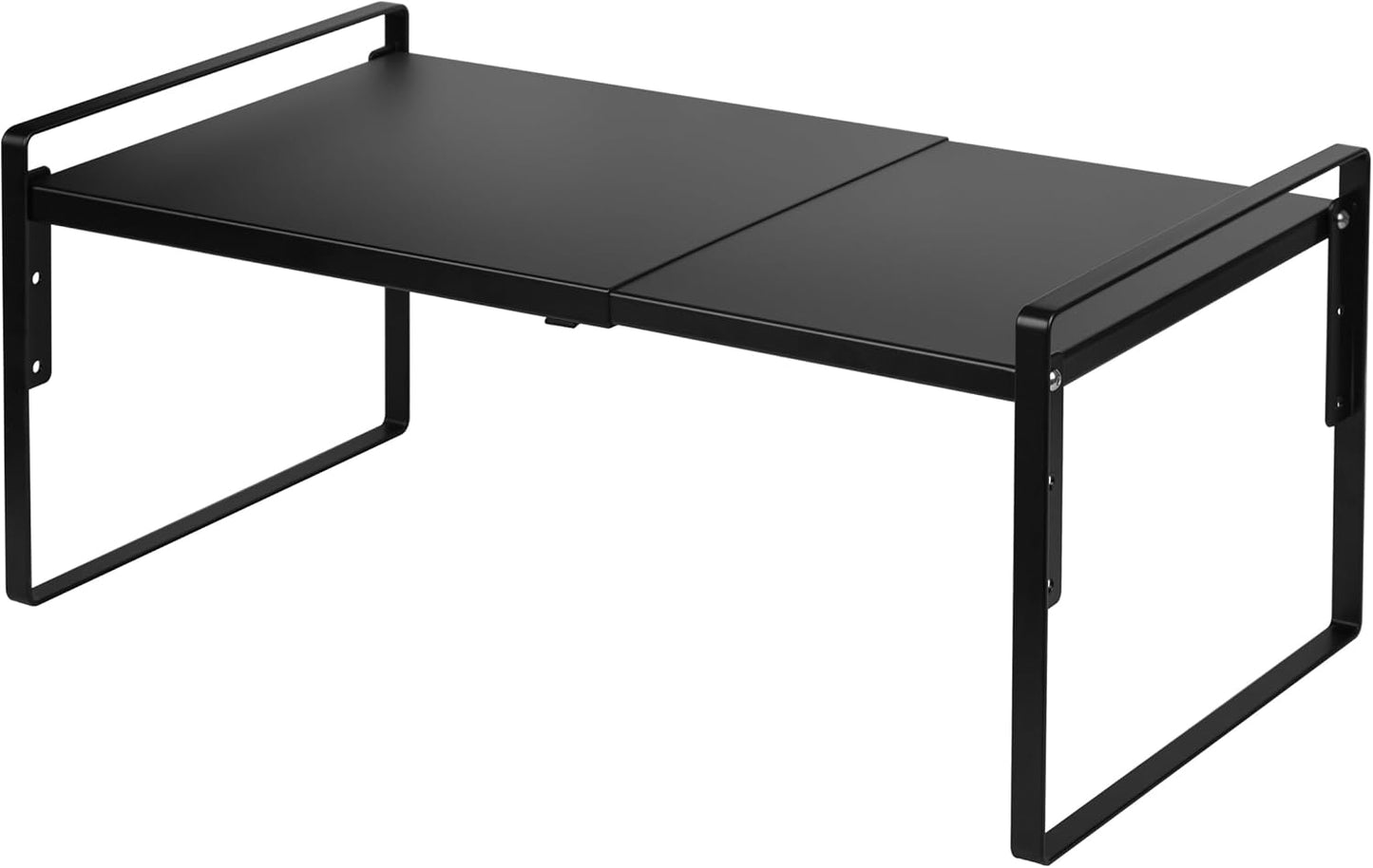 Cabinet Shelf Expandable Height Adjustable Shelf Organizer Riser for Kitchen Cabinet Pantry Cupboard Under Sink Countertop Organization Storage Space Saver Stackable Heavy Duty Metal Black XXL