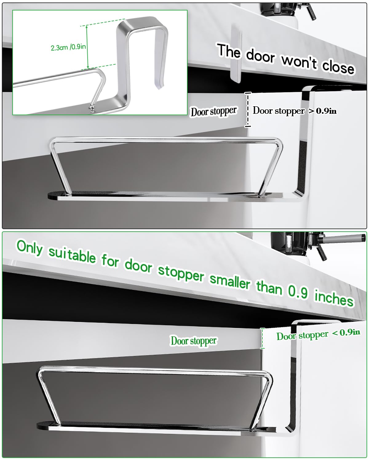 Stainless Steel Cabinet Door Trash Bag Holder for Kitchen Cabinet Door and Drawer