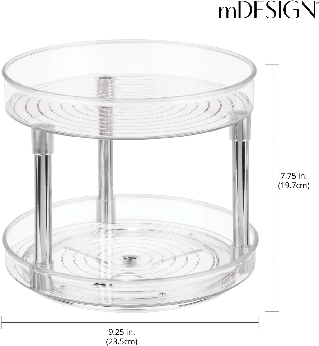 2-Tier Lazy Susan Turntable for Kitchen Cabinets, Shelf, Table, Countertop