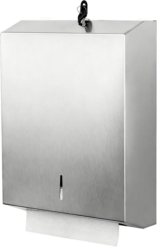 Paper Towel Dispenser Wall Mount Commercial, Brushed Stainless Steel & Fingerprint Resistant