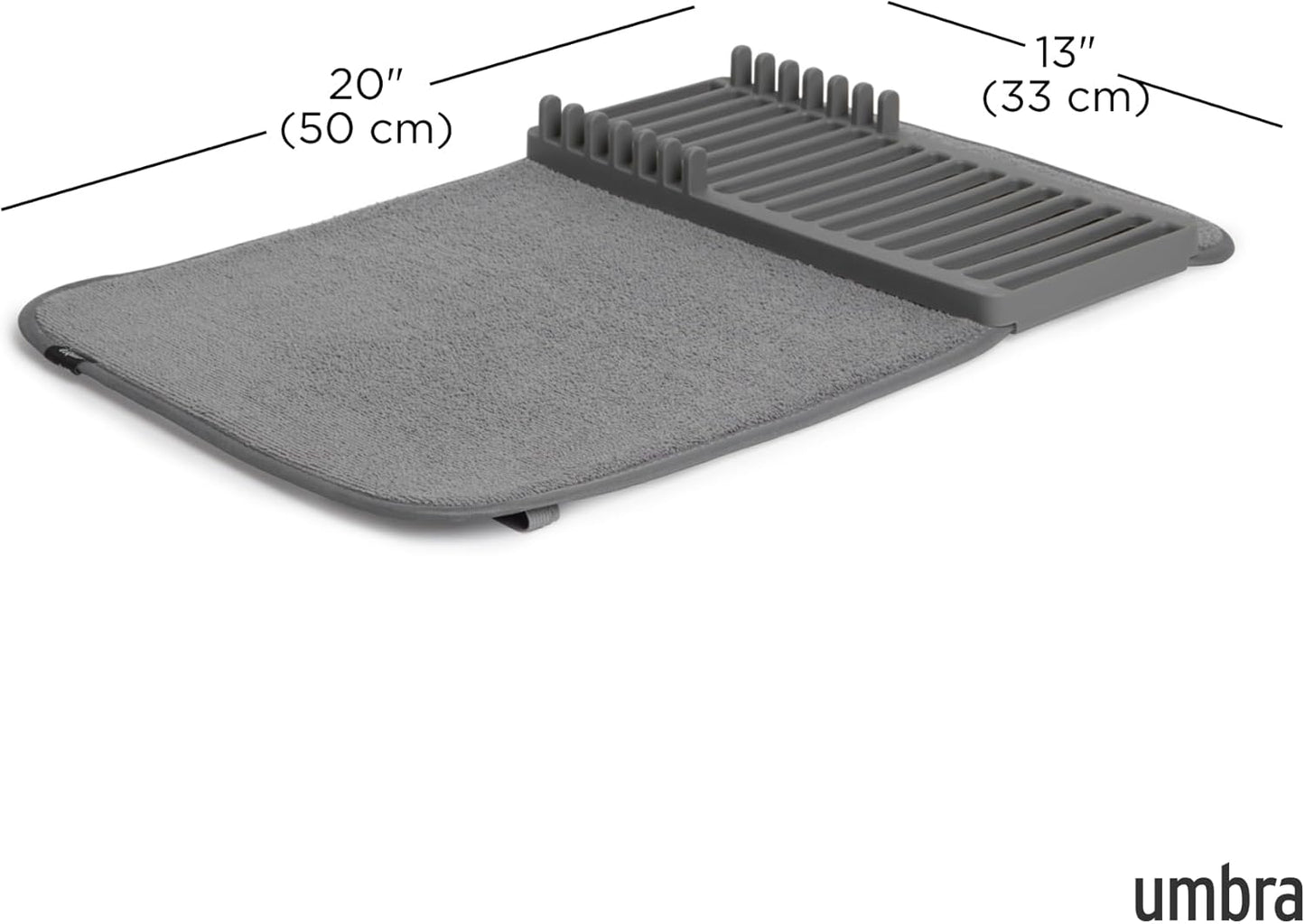 Udry Dish Rack and Microfiber Drying Mat – Space-Saving Design Folds Up for Easy Storage