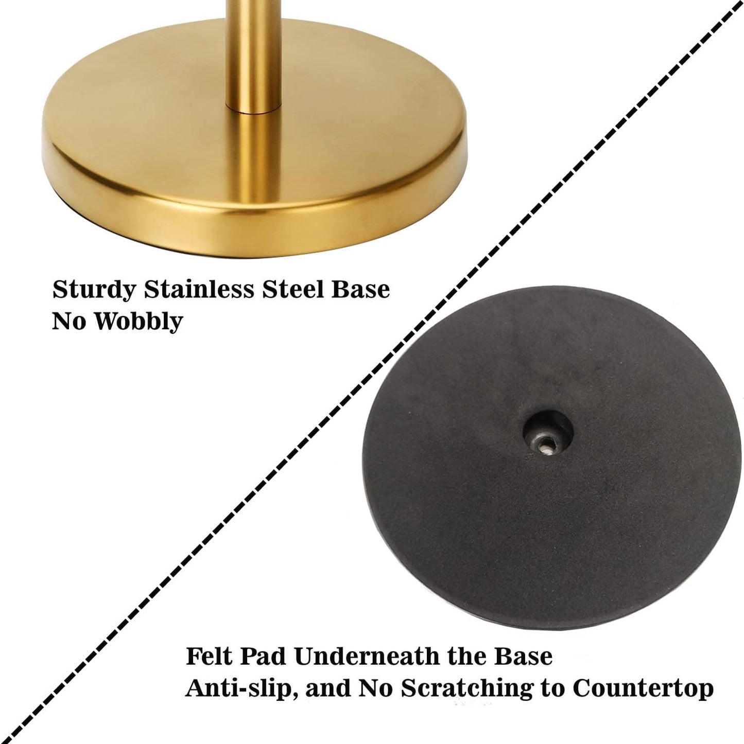 Paper Towel Holder Countertop, Weighted Base for One-Handed Tear