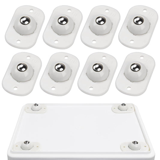 TRVL FIELDER Self Adhesive Caster Wheels, Appliance Rollers Appliance Slider for Kitchen, 360° Swivel Small Casters - Solve Coffee Maker Air Fryer Small Appliances Countertop Sliding (8, White-Swivel)