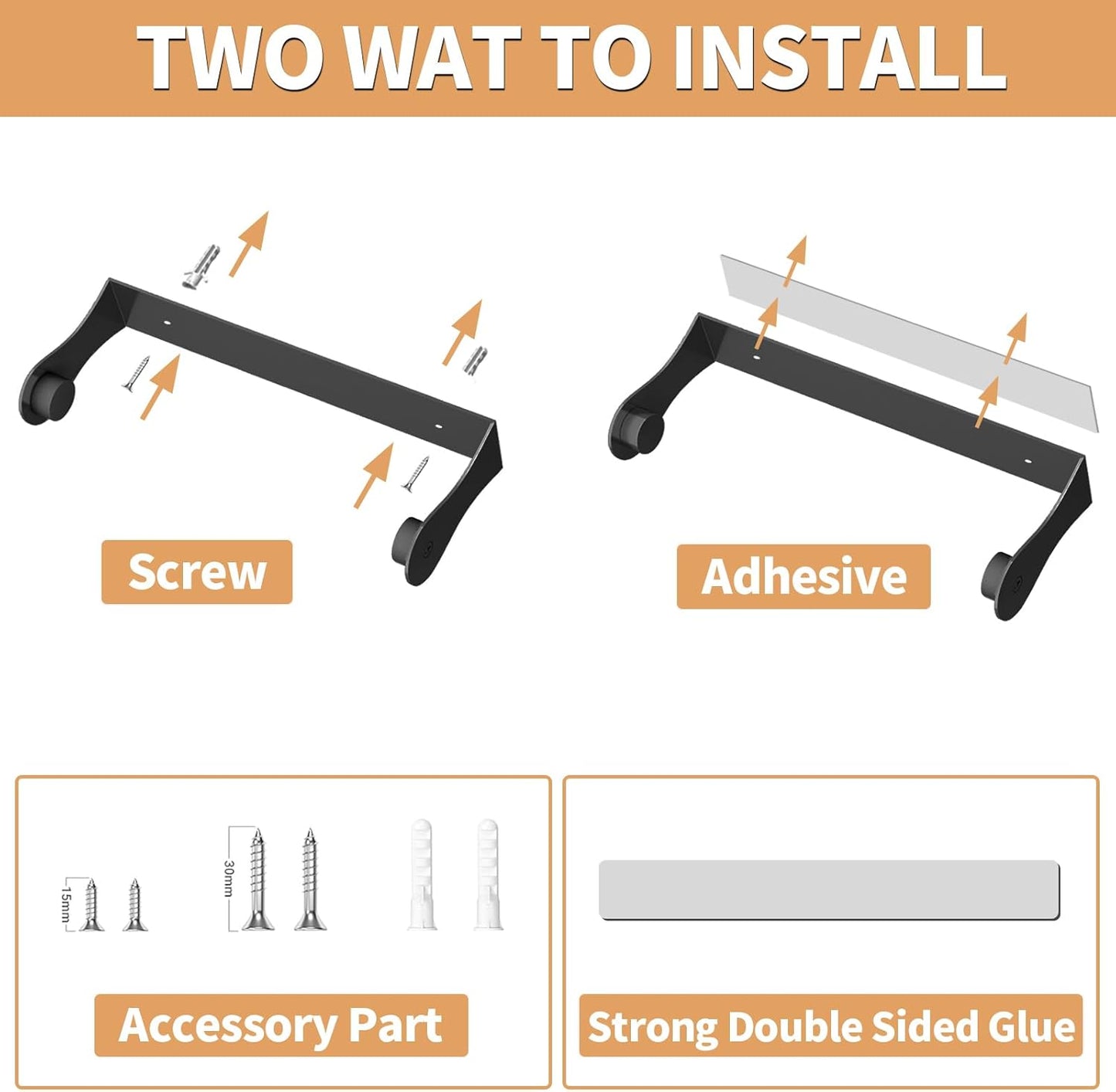 Paper Towel Holder Under Cabinet, Stainless Steel, Wall Mount