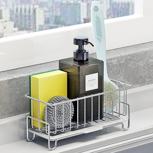 Kitchen Countertop Sponge Holder, SUS 304 Stainless Steel Dish SoapOrganizer