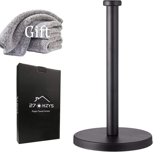 Black Standing Paper Towel Holder for Kitchen& Bathroom Countertop,Under Counter, Table Or BBQ