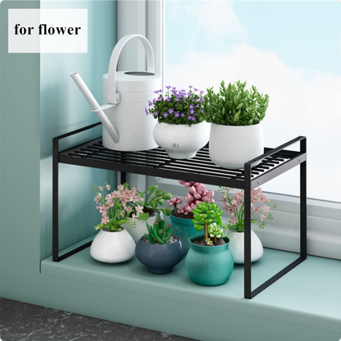 Cabinet Shelf, 13" Kitchen Counter Shelf, Metal Wire Stackable Cupboard Spice Rack