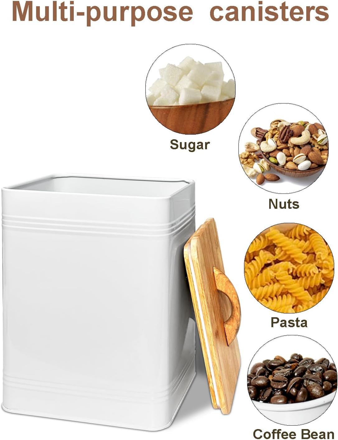 Kitchen Canister Set of 3 - Large 7 Qt Flour and Sugar Containers Airtight