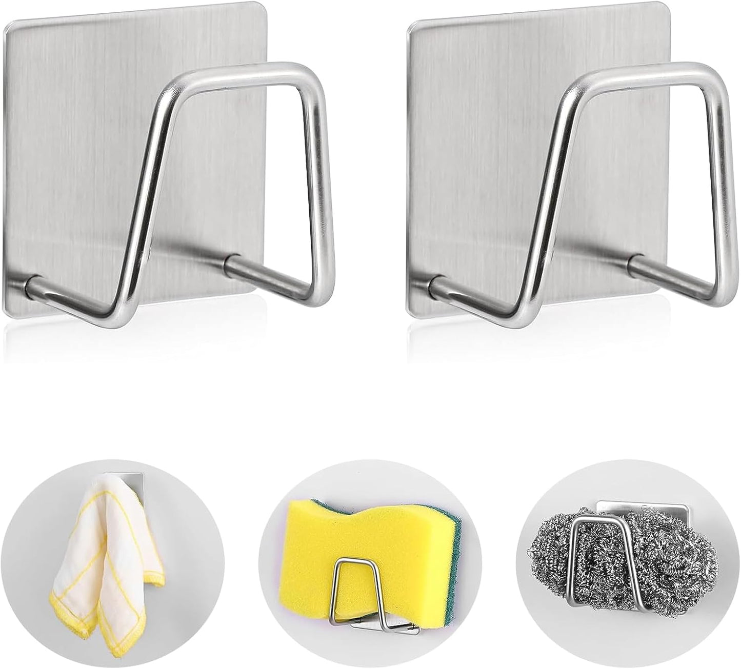 2-Pack Stainless Steel Sponge Holder for Kitchen Sink