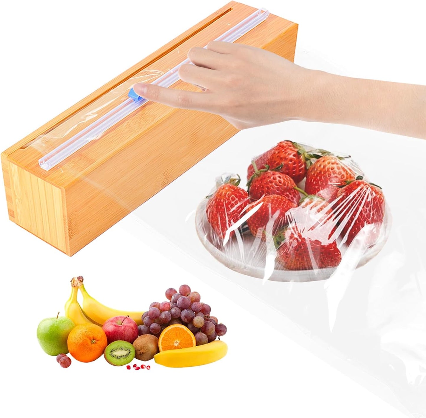 Plastic Wrap Dispenser with Cutter for Aluminum Foil, Plastic Wrap and Wax Paper