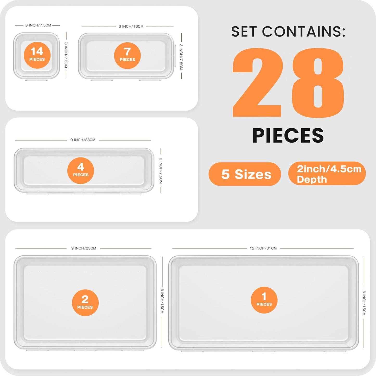 【Military Grade】 Drawer Organizer, 【𝟱𝗦𝗶𝘇𝗲】 Makeup organizer
