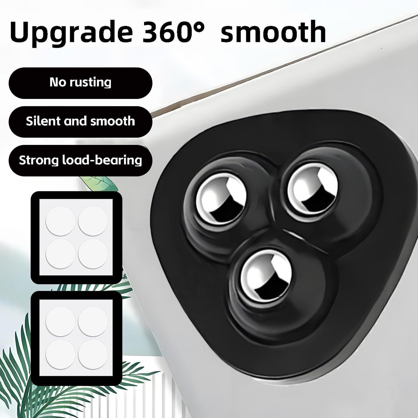 Appliance Slider, 8 Pack Self Adhesive Mini Caster Wheels, Appliance Rollers, 360° Swivel Universal Rollers, Appliance Sliders for Kitchen Appliances, for Coffee Maker, Countertop, Storage Box