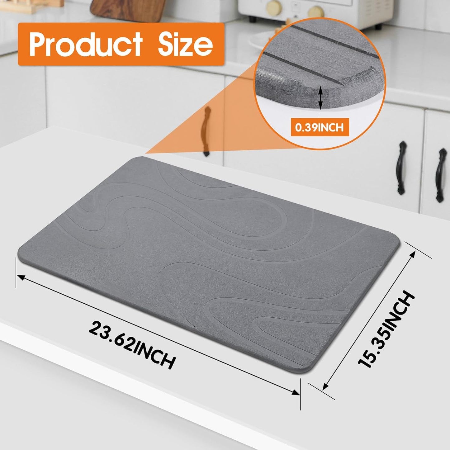 Large Stone Drying Mat for Kitchen Counter