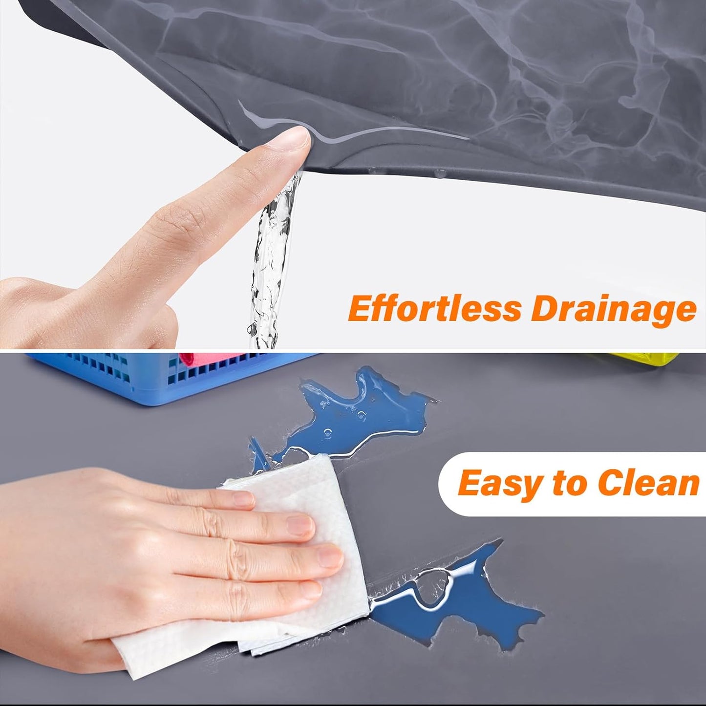 Waterproof Under Sink Mat 34" x 19" Shelf Liner for Kitchen and Bathroom, Cabinet Protector