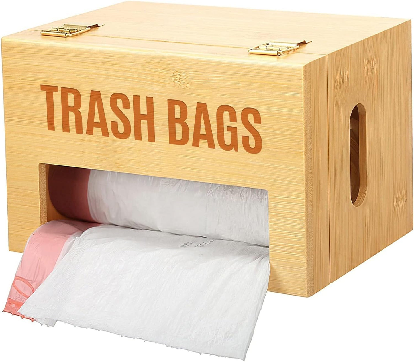 Extra Large Bamboo Trash Bag Dispenser Holder for Tall Kitchen Bags, Fits Costco Jumbo Rolls