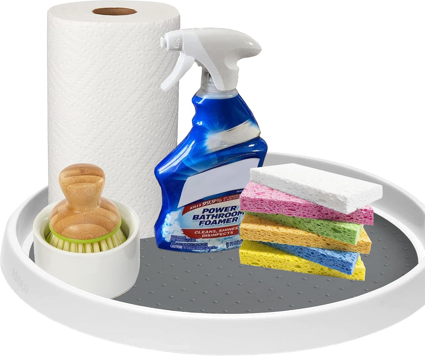 Set of 2, 12 Inch Non-Skid Lazy Susan Organizer, Pantry Lazy Susan Turntable for Cabinet