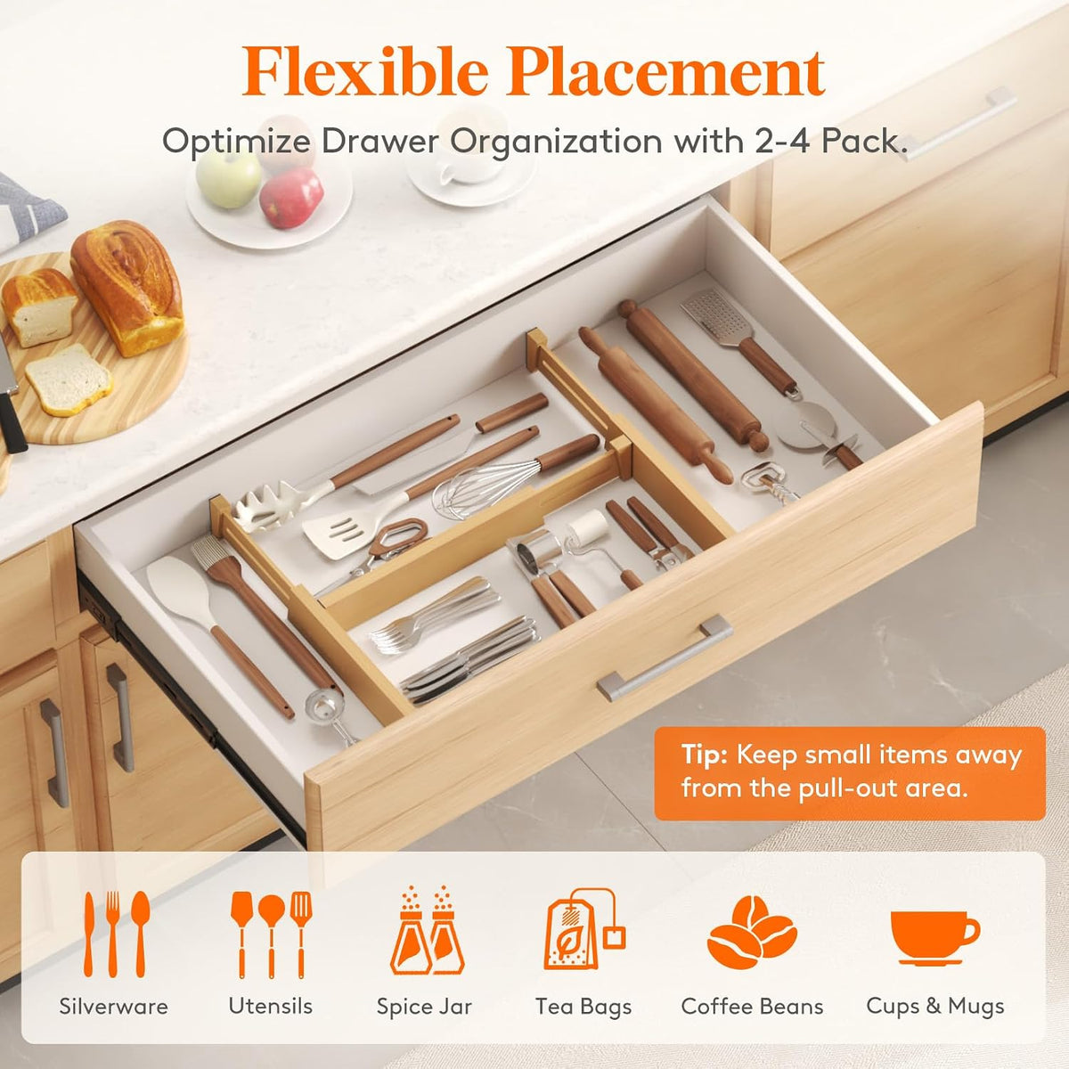 Lifewit 2.4" Kitchen Drawer Dividers