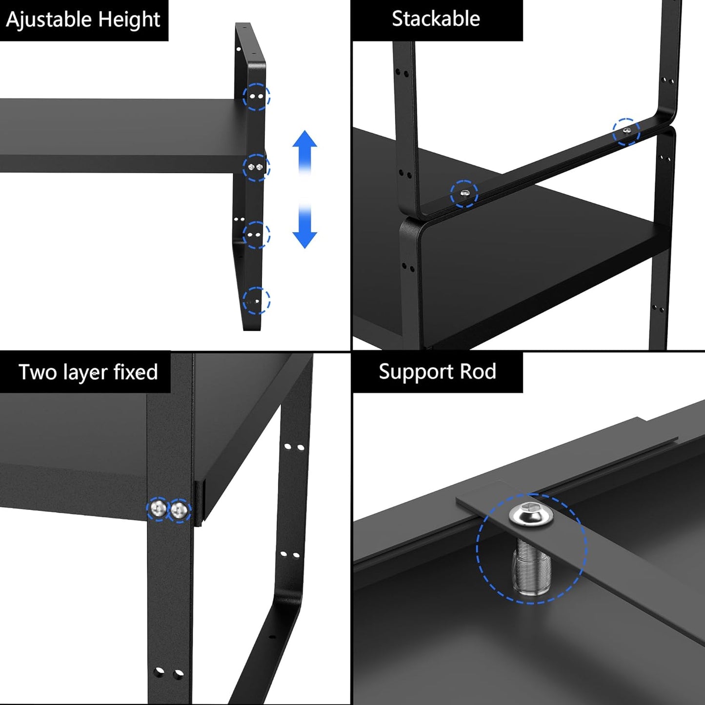 Expandable Kitchen Shelf Organizers,Adjustable Height Large Stackable Kitchen Cupboard Cabinet