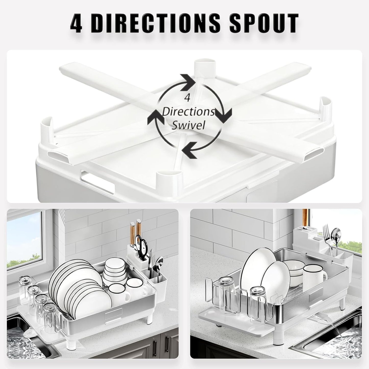 Dish Drying Rack, 304 Stainless Steel Dish Racks for Kitchen Counter