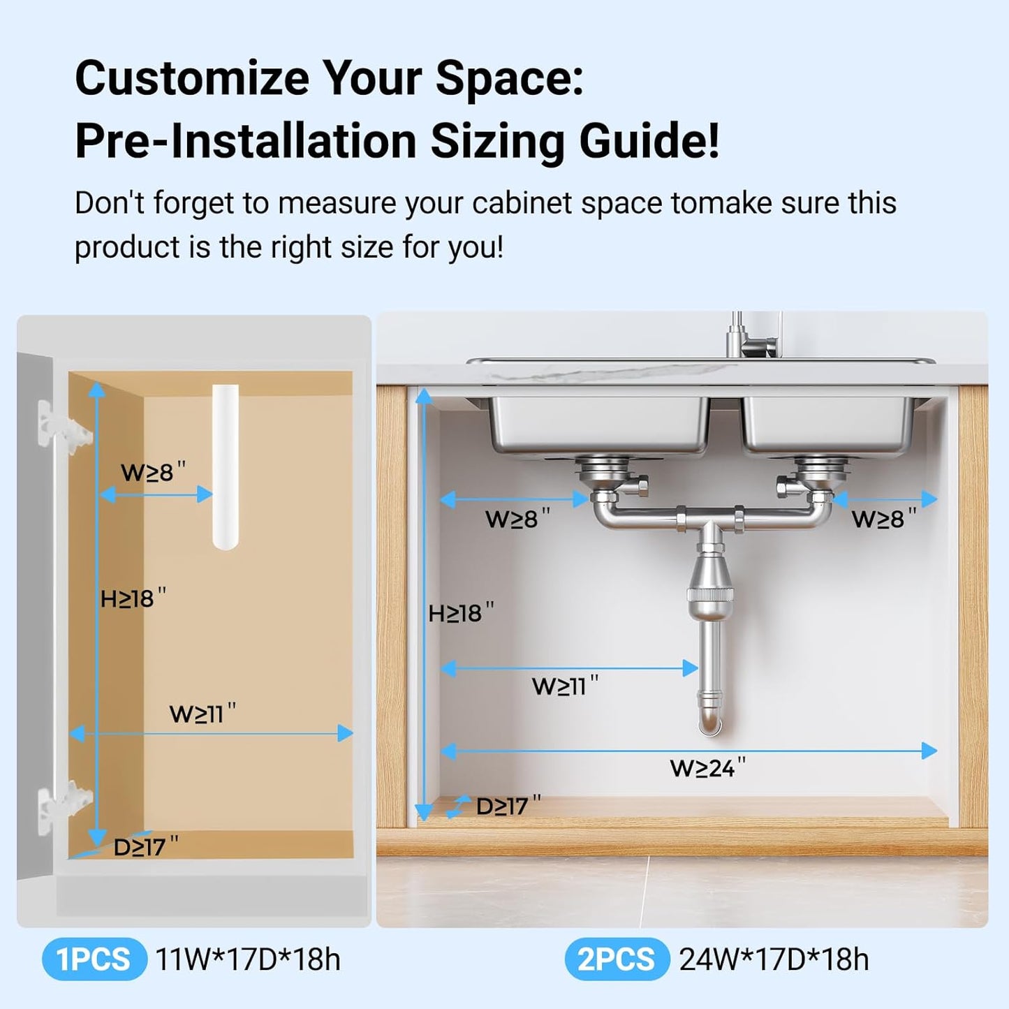 Pull-out Under Kitchen Sink Organizer, Metal Functional Under Sink Organizer