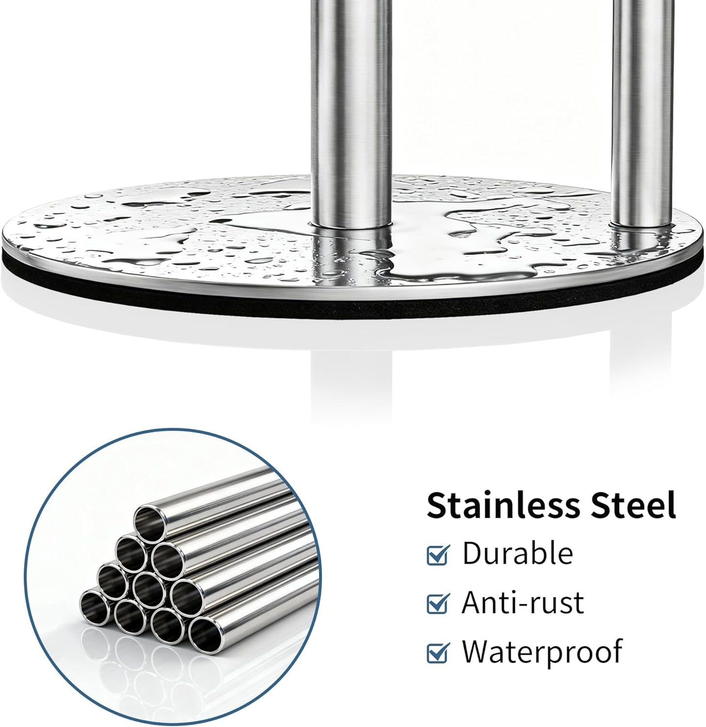 Stainless Steel Paper Towel Holder Stand for Kitchen Countertop and Bathroom