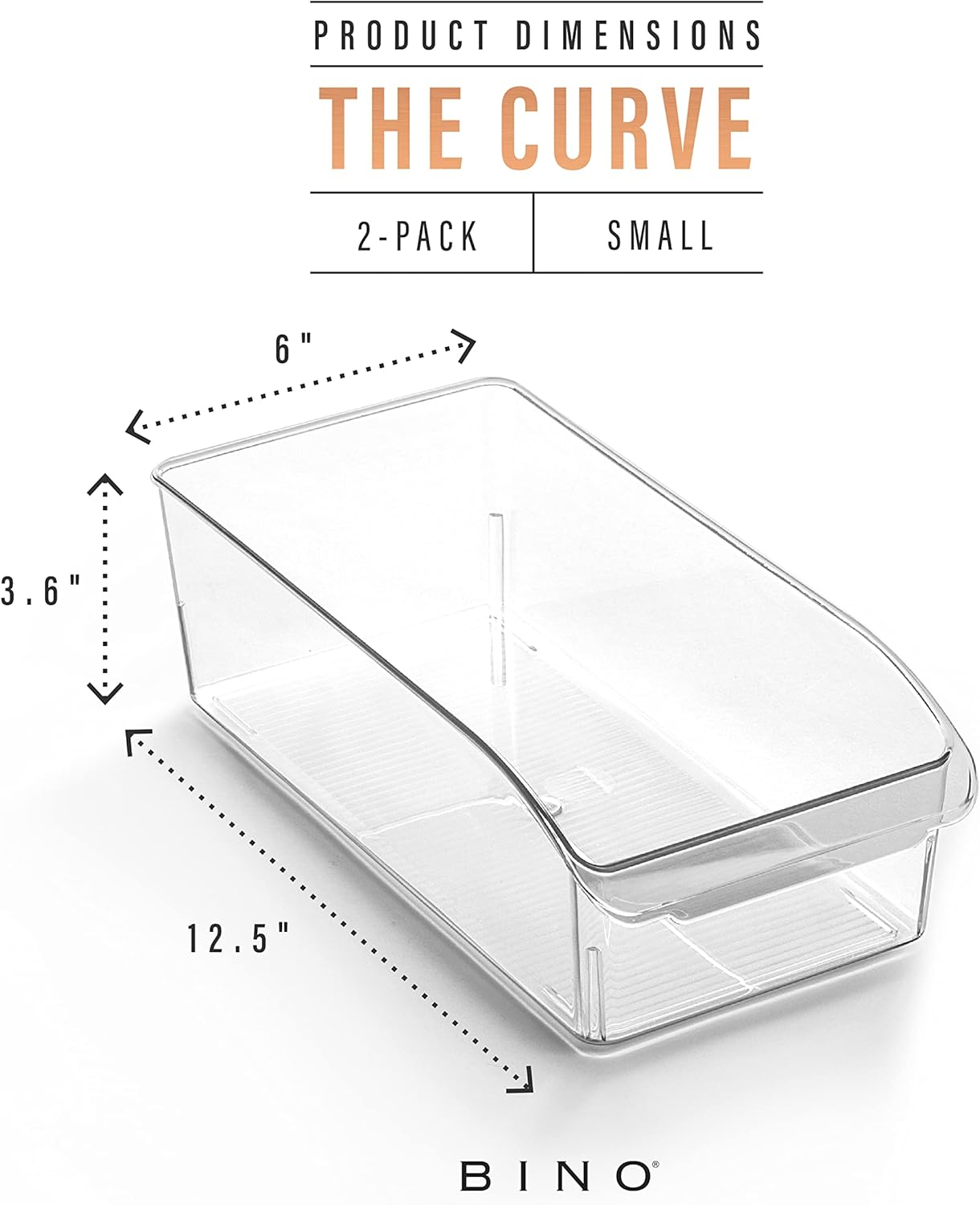 Plastic Storage Bins, Small | THE CURVE COLLECTION | Multi-Use Organizer Bins | Storage Containers Kitchen, Pantry and Home Organization | Fridge Organizers | Pantry Organization