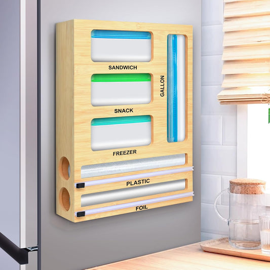 Magnetic Food Bag Storage Organizer for Drawer or Refrigerator, Compatible with Gallon,Quart