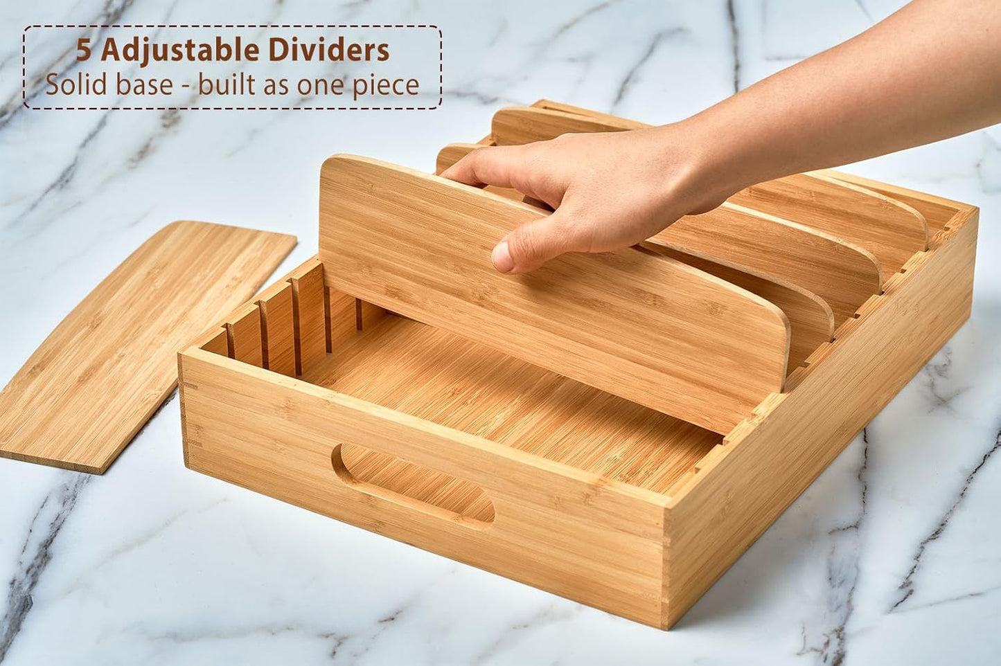 Kitchen Cabinet Organizer for Food Storage Container Lids, with Adjustable Dividers