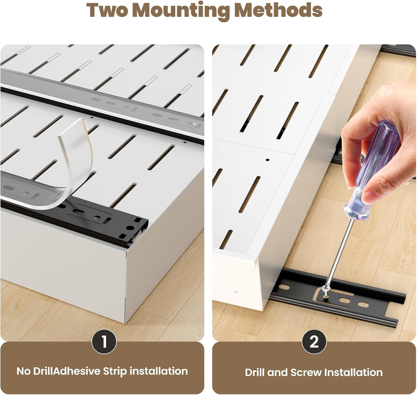 Pull Out Cabinet Organizer, Expandable Width (11.4"-19.4") and Depth (16.7"-21") With 3 Rails