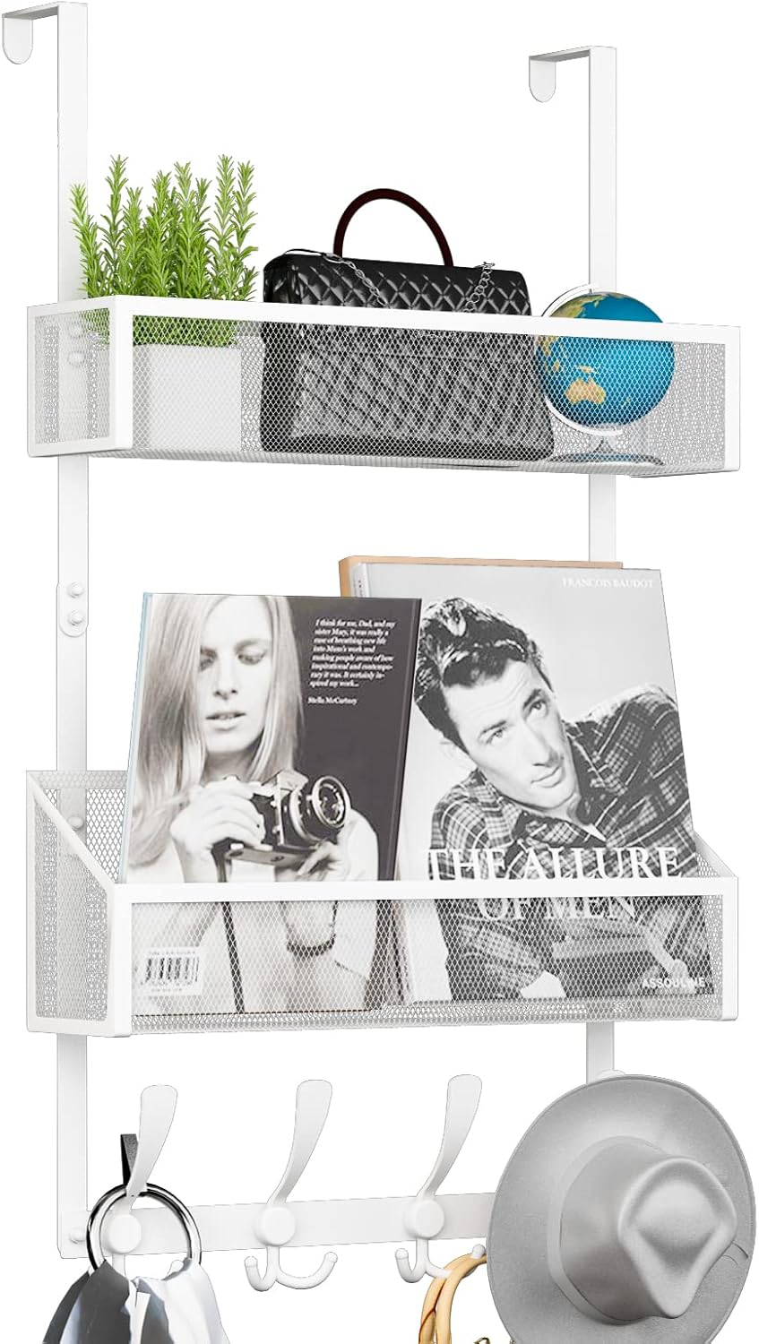 Over The Door Hooks Organizer, Coat Rack Over The Door Storage Hanger Towel Rack