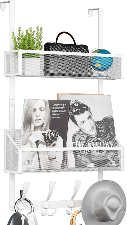 Over The Door Hooks Organizer, Coat Rack Over The Door Storage Hanger Towel Rack