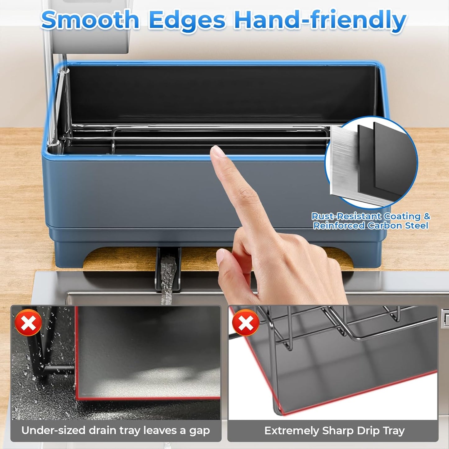 Kitchen Sink Caddy with Stainless Steel Towel Holder
