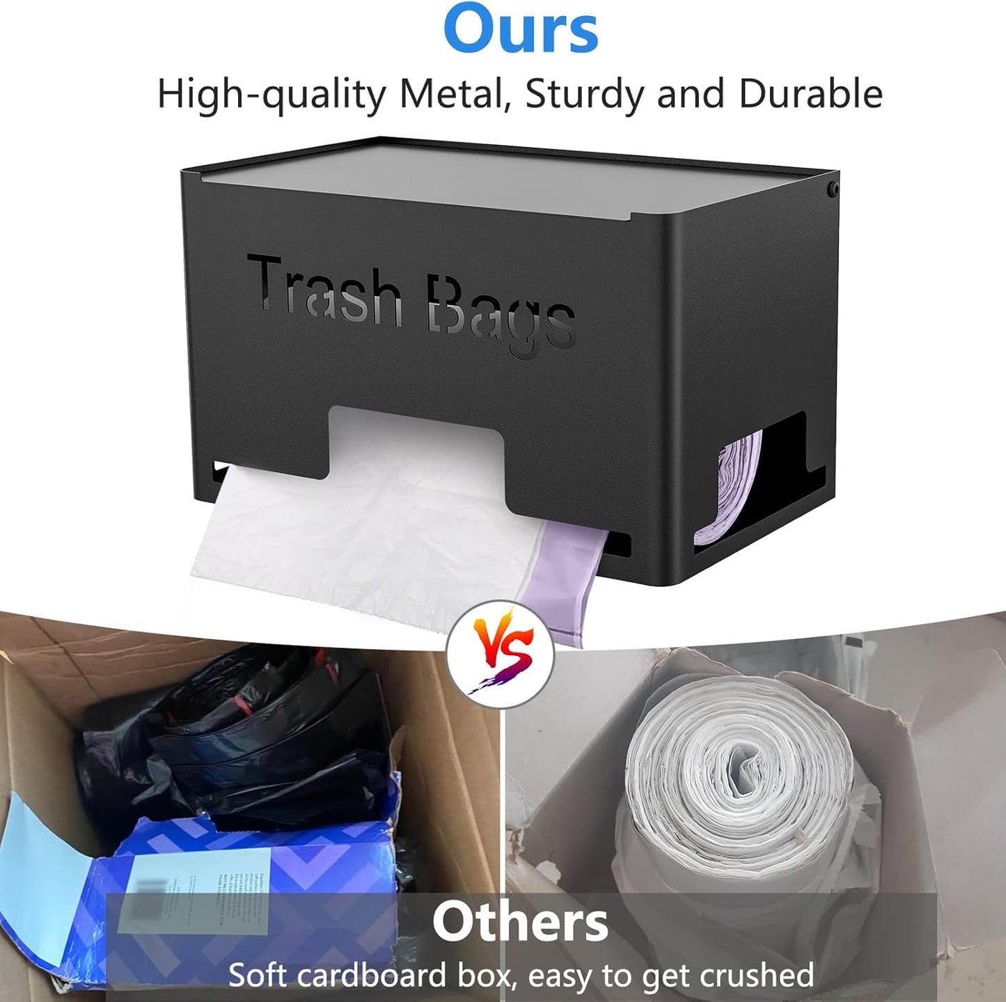 2-Pack Trash Bag Holder Dispenser, Stackable Garbage Bag Dispenser